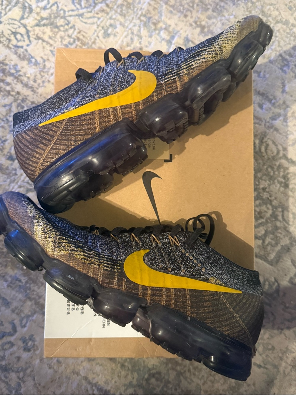 Nike Air VaporMax Black Mineral Gold - Brown and Yellow